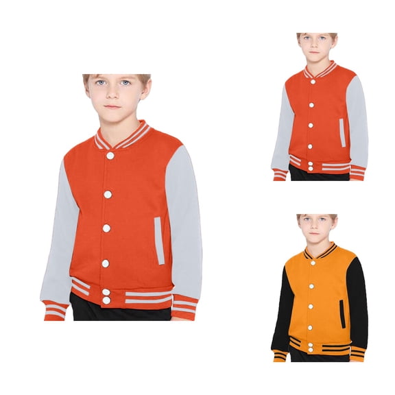 Boys Coat Boys Winter Jacket Zip Hooded Color Block Long Sleeve Top for Autumn Winter
