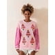 thumbnail image 1 of Sudadera navideña para mujer, con lentejuelas brillantes, manga larga, cuello redondo, estampado de alce, sudadera con capucha para mujer, informal, holgada, para uso diario, 1 of 5