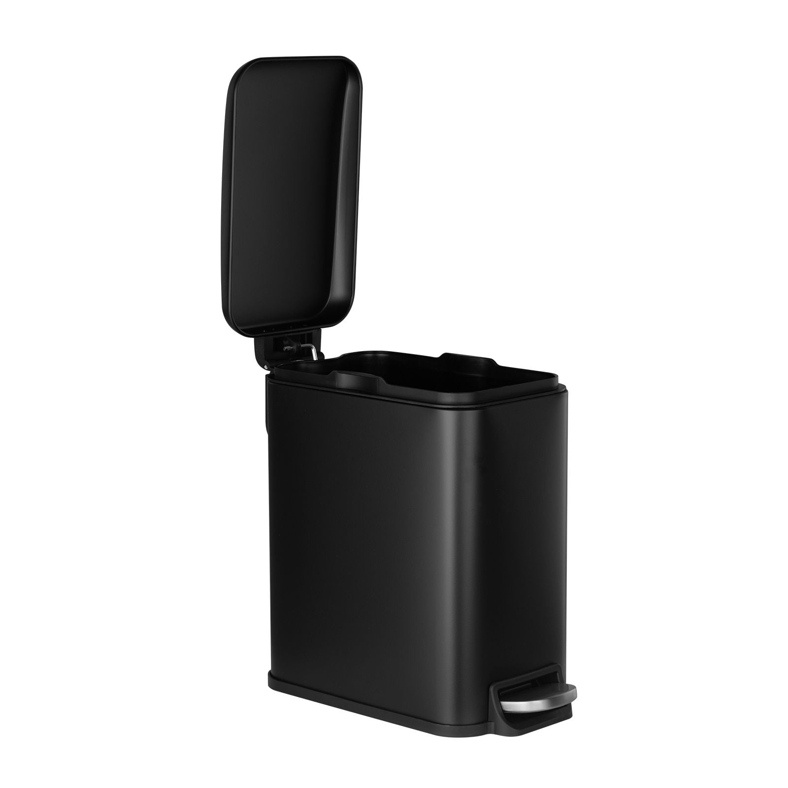 Bathroom Trash Can 6L Slim Design Silent Lid Foot Pedal Detachable Inner Bin Odor-Resistant for Bathroom Kitchen Office