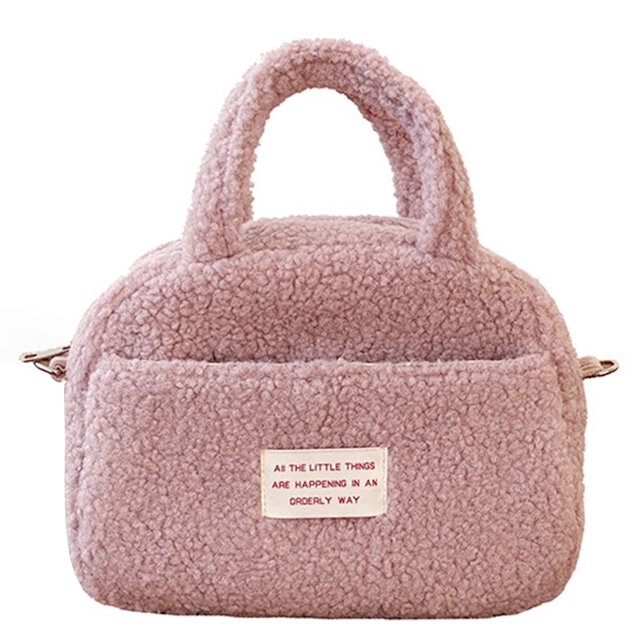 Bolso Boston Sencillo Bolso Bowling Felpa Nicho Rosa