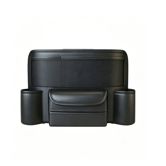 Car Seat Organizer Between Seats Leather Center Console Storage Bag With Cup Holders Tissue Holder Mesh Pocket For Car Truck SUV