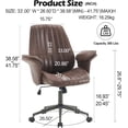 thumbnail image 2 of Ergonomic Home Office Chair, Lumbar Support Executive Office Desk Chair, Adjustable Height Computer Chair with 30° Tilting Function and Detachable Padded Armrest (Dark Brown Suede Fabric), 2 of 8
