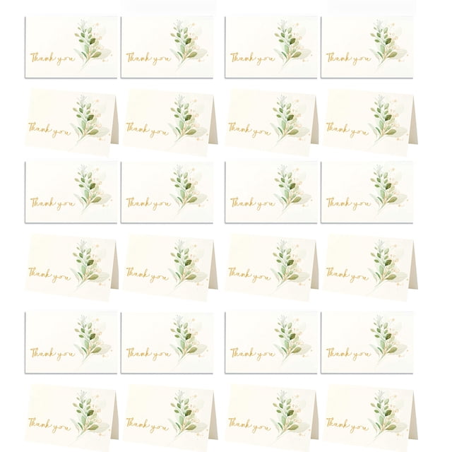 Tarjetas de agradecimiento en blanco con sobres y sobres para tarjetas. 24 notas de agradecimiento y 24 sobres para tarjetas de agradecimiento, tarjetas para baby shower, agradecimientos, bodas o