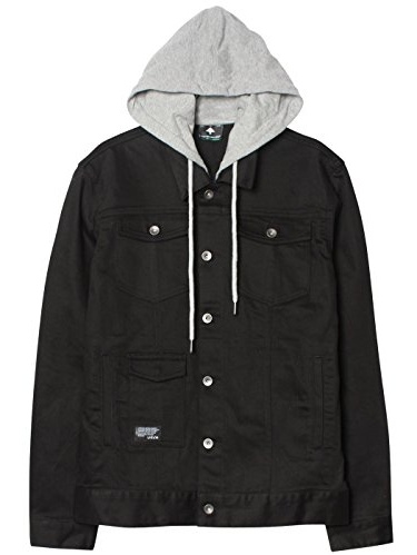 LRG Men's Triple Black Hooded Denim 