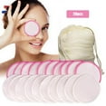 thumbnail image 1 of Reusable Makeup Remover Pads 3 Layers Round Washable Facial Wipes with Mesh Bag, 1 of 5