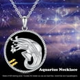 thumbnail image 5 of Midir&Etain Aquarius Necklace 925 Sterling Silver Constellation Pendant Necklace Zodiac Sign Necklace Aquarius Birthday Jewelry Gifts for Women Men, 5 of 8
