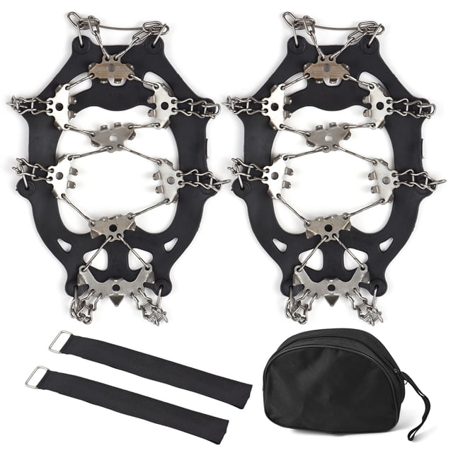 Cubrezapatos antideslizante de acero inoxidable con 32 dientes y garra de hielo para nieve
