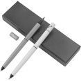 thumbnail image 1 of shiyou-2PCS Ballpoint Pen + Pencil, Multi-Function Medium Point Boligrafos, Dual-ended Pen with Black Ink for School with Gift Box, Office Work Pens for Meeting Recording, Handwritten Drafts, White+G, 1 of 4