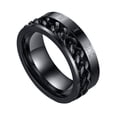 thumbnail image 1 of Anillo de acero inoxidable clásico con números romanos Sunnimix Talla 8 negra, 1 of 8