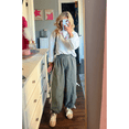thumbnail image 4 of Lentta Parachute Pants for Women Elastic High Waist Full Twist Hiking Cargo Pants Trousers, 4 of 8