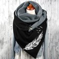 thumbnail image 2 of Yuanlong Winter Scarves Double-Layer Triangle Buckle Abstract Pattern Short Thickened Scarf Winter Versatile Neck Gaiter, 2 of 5
