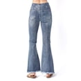 thumbnail image 3 of Risen Jeans Womens Juniors High Rise Pull On Flares  (Medium Denim, Small), 3 of 4