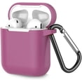 thumbnail image 1 of Coffea Protective Silicone Case with Keychain for AirPods 1 & 2 (Front LED Not Visible) (Lilac Purple), 1 of 7