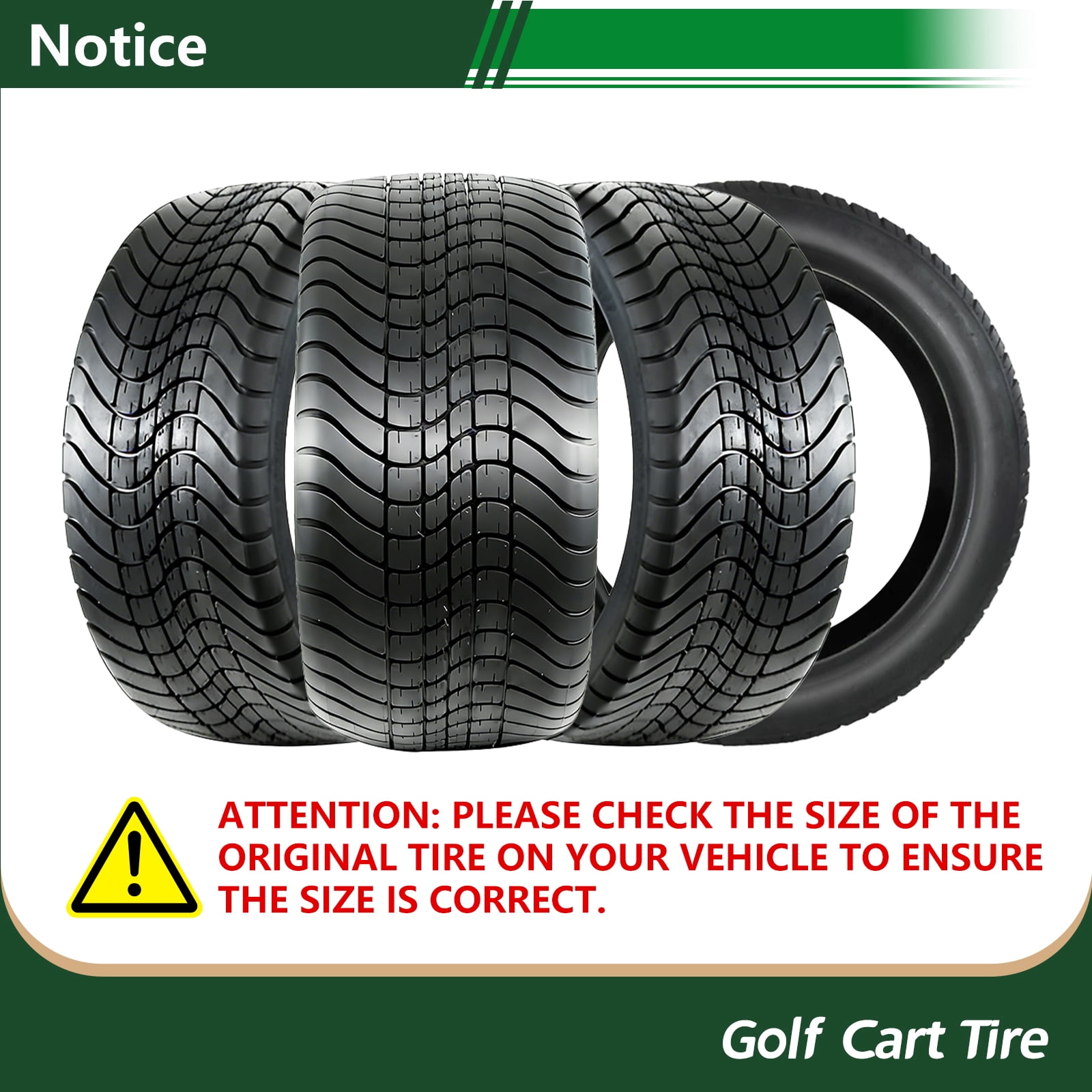 Hi-Run 2 Set P825 215/50-12 4PR Turf Safe Tubeless Golf Cart Tires Fits 18X8.50-12