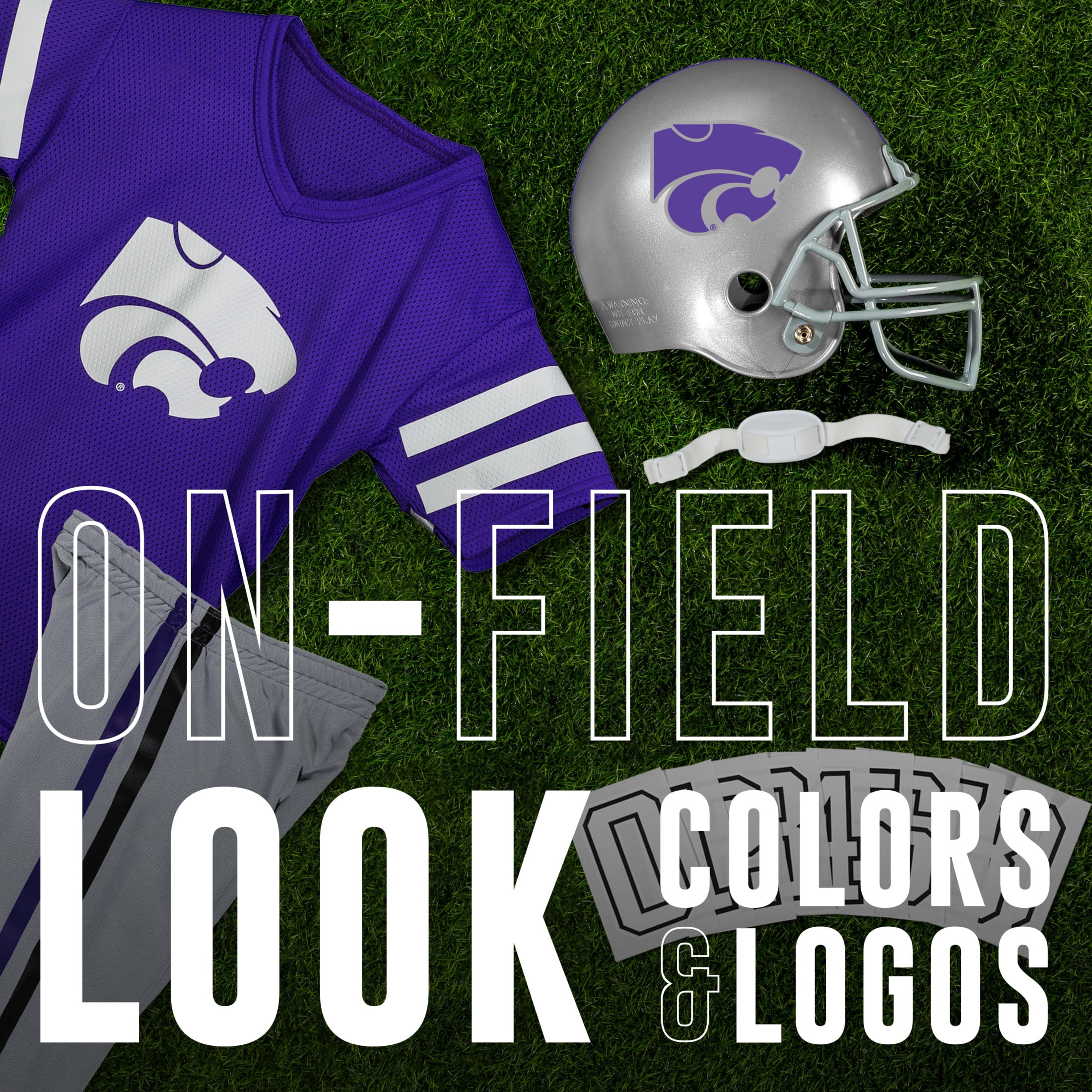 Franklin Sports Kansas State Wildcats Football Helmet & Uniform Set - Deluxe Youth Costume - Size Small - Ages 4-6 - College NCAA Official Licensed
