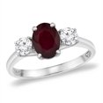 thumbnail image 1 of 14K Yellow Gold Natural Ruby & 2pc. Diamond Engagement Ring Oval 8x6 mm, size 6.5, 1 of 1