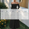 thumbnail image 3 of Dpjklzsn Women's Off The Shoulder Long Sleeve Maxi Dress Polka Dot Smocked Waist Flowy A Line Cocktail Dress, 3 of 6