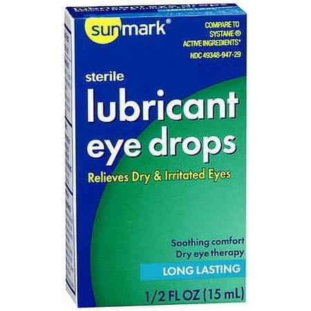 Sunmark Long Lasting Sterile Lubricant Eye Drops, 0.5 Fl. Oz.