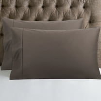 REGALWOVEN Pillowcases Set of 2, Super Soft Cotton Bed Pillow Covers with Envelope Closure Coffee Standard