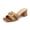 Brown Raffia, variant on Women’s Raffia Heeled Sandals Square Open Toe Slip On Mules Chunky Block Heels with Metal Chain for Summer Vacation