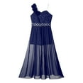thumbnail image 4 of MSemis Kids Girls One Shoulder Flowers Pageant Romper Dress, 4 of 7