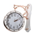 thumbnail image 2 of Reloj de pared de doble cara, silencioso, estilo rústico, fácil de leer, para colgar. Blanco, 2 of 9