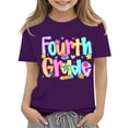 thumbnail image 2 of YunPes Fourth Grade Girls Boys First Day of School T-shirts Funny Graphic Print Short Sleeve Tops Kids Summer Crewneck Tee Back to School, 2 of 4