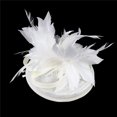 thumbnail image 6 of Prolriy Fascinators Hats for Women, Womens Flower for Beads Hat Fascinators Cute Wedding Headwear Headband Hair Accessories for Women White One Size, 6 of 9
