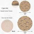 thumbnail image 3 of GZHJMY Cotton Cute Cartoon Raccoon Hearts Floral 2 Pcs Woven Pot Holder Trivets Set,Round Coasters Placemat for Cooking Baking Hot Dish Pan Pot Bowl Teapot(7/9 Inches), 3 of 5