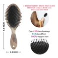 thumbnail image 6 of Hair Brush Marble Cushion Base Hair Brushes Touch Paddle Double Sided Pattern Oval Hairbrush, 6 of 7