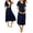 Navy Blue, variant on Womens Maternity Nightgown for Hospital Pregnancy Long Nightgowns Nursing Night Gown for Breastfeeding