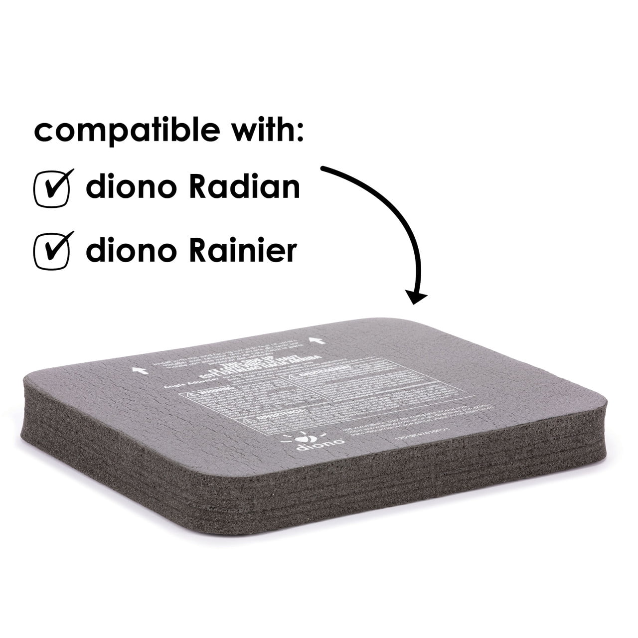 Diono Angle Adjuster Car Seat Leveler for Rear Facing Car Seats, Gray