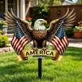thumbnail image 4 of WKSCLPAI 4th of July Wrought Iron Eagle Decoration Metal Outdoor Yard Stake for Independence Day Memorial Day Patriotic Courtyard Display Decor, 4 of 6