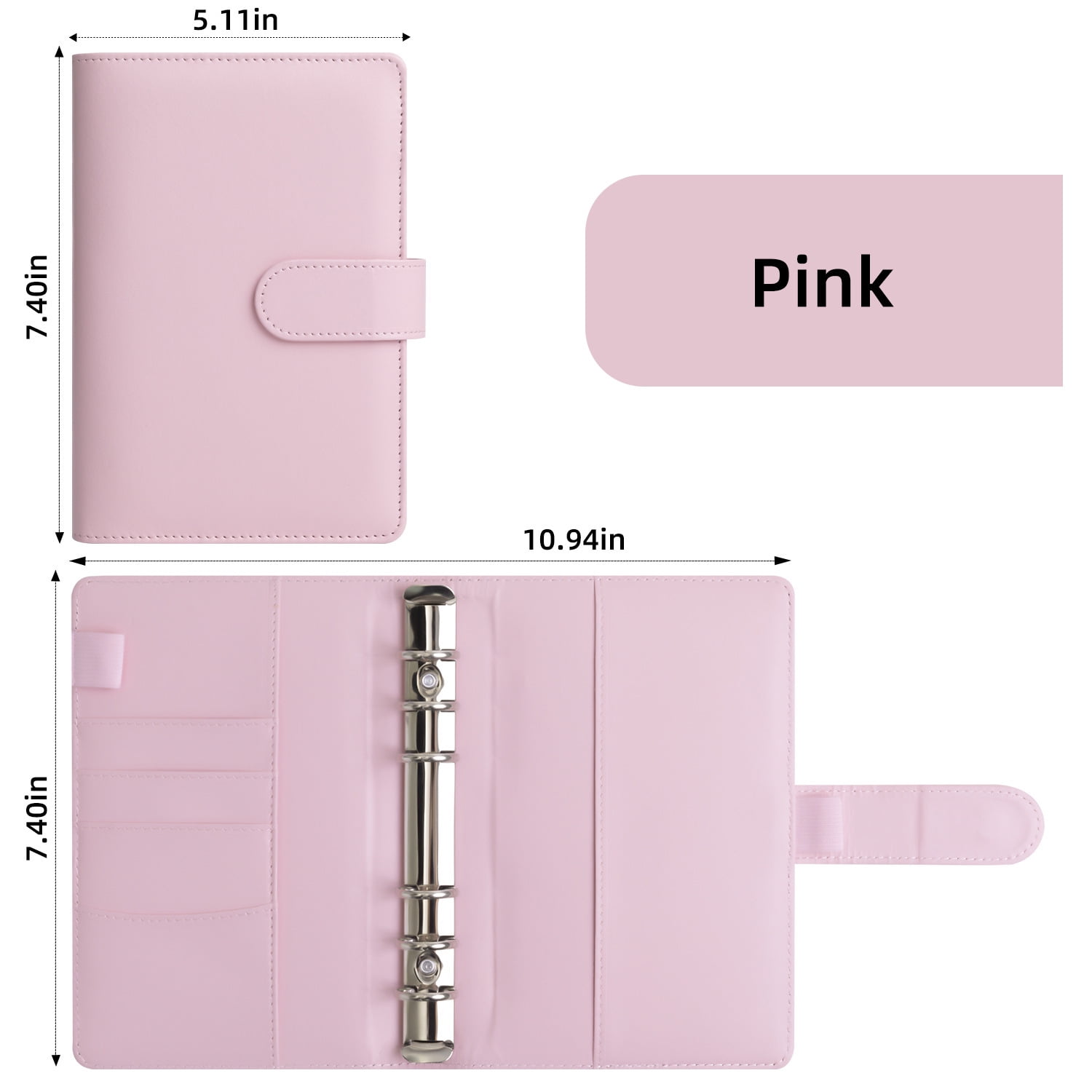 Cross-border bestseller A6 loose-leaf notebook, macaron-colored storage loose-leaf planner, cash budget planning notebook with zipper pocket ☺️ OS）