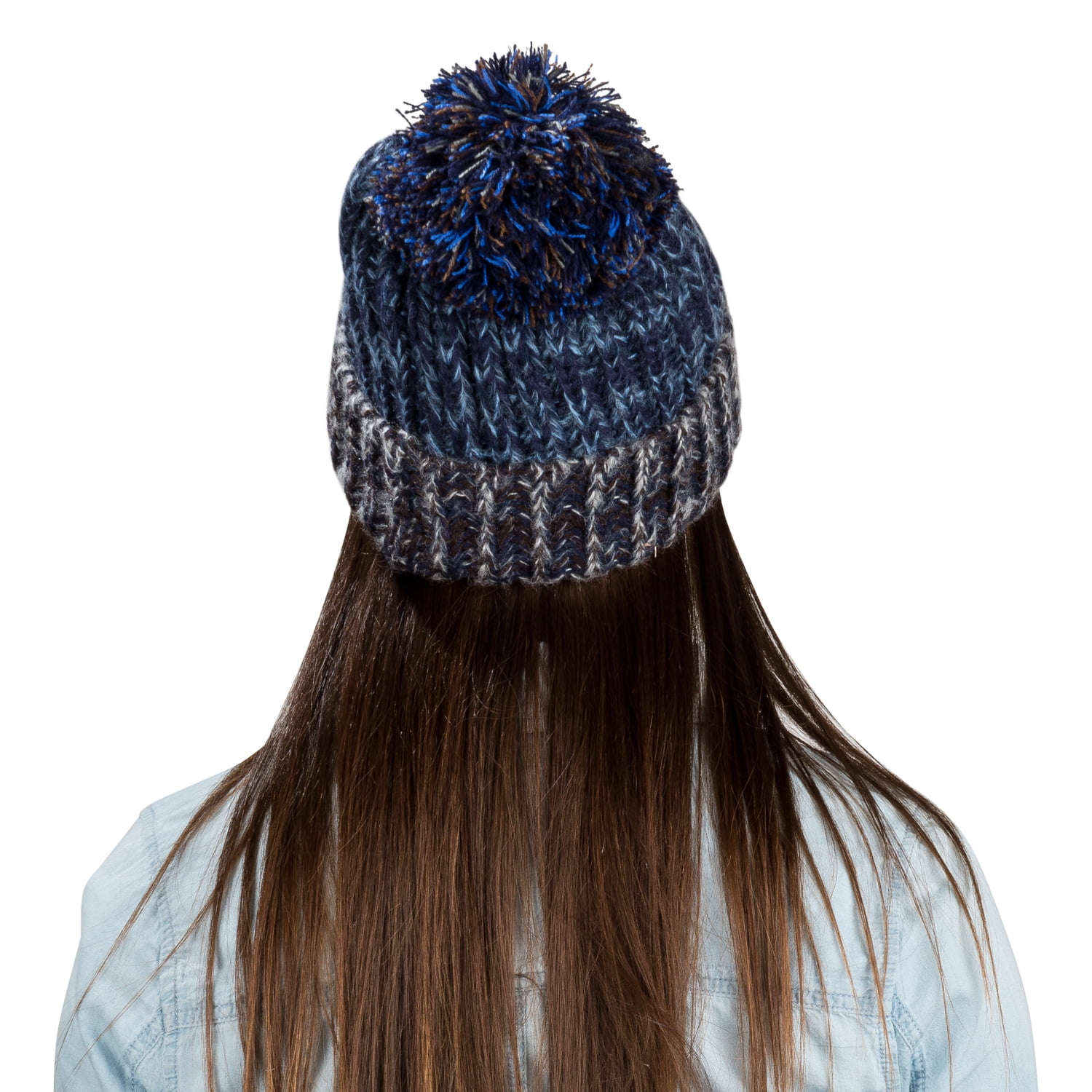 Women's Echo PomPom Warm Knitted Casual Beanie and Soft Plush Infinity Scarf Bundle