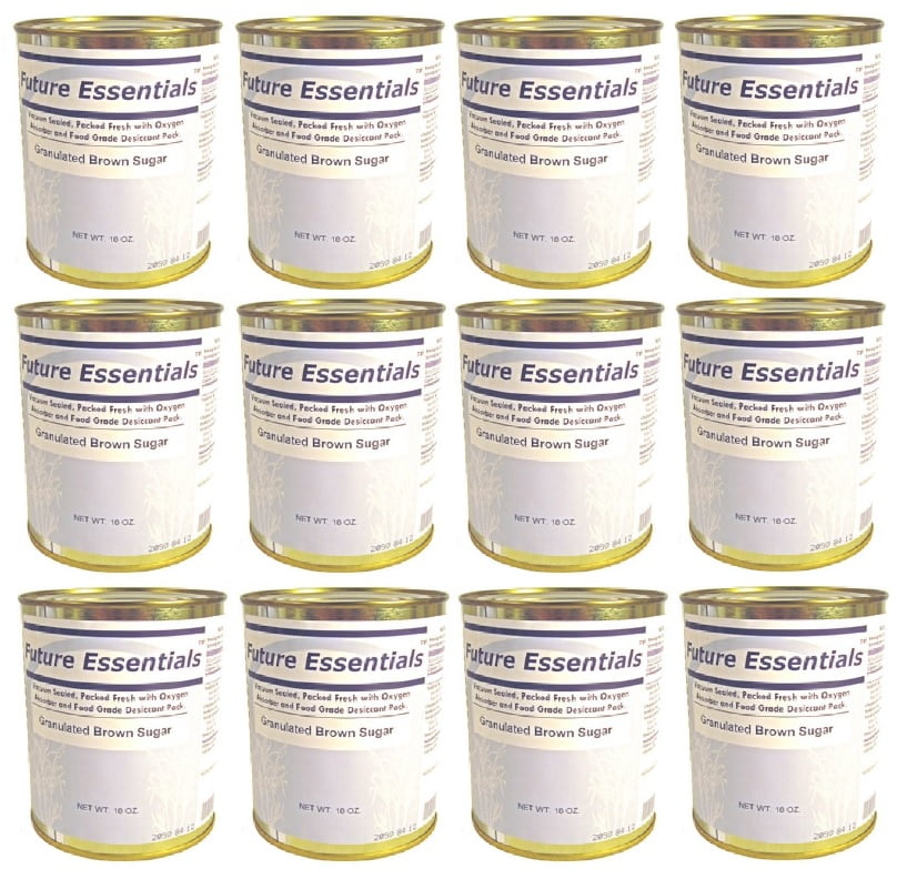 Future Essentials Long Shelf Life Emergency Food Canned Granulated Brown Sugar- 12 Cans