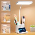 thumbnail image 1 of LED Desk Lamp 3 Pen Holders 3 Lighting Modes Dimmable Reading Light Desk Light, LED Small Desk Lamp Flexible Gooseneck Touch Table Lamp for Bedside Office Home, 1 of 8