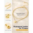 thumbnail image 6 of U7 14K Gold Plated Ankle Bracelets for Women Layered Initial J Alphabet Anklets Adjustable Waterproof Summer Beach Foot Jewelry Gift for Mother's Day, 6 of 8