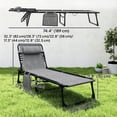 thumbnail image 2 of Chaise Longue d'Extérieur Pliante - Chaise Longue Inclinable Réglable avec Oreiller, Gris Mélangé - Chaise Longue de Patio, Terrasse et Plage pour la Détente, 2 of 7