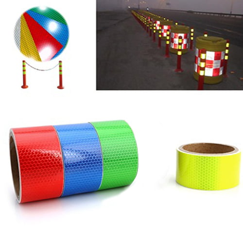 Tape Film  1-3M 2" 5cm Reflective Safety Warning Conspicuity Sticker Silver Red 