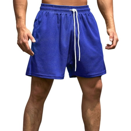 Men Apparel Dgankt Men Solid Color Casual Fashion Lacing Waist Pockets Short Pants Sweat Pants Large Size Available