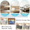 thumbnail image 3 of Bxaolu Bedside Caddy, Bedside Storage Bag Hanging Organizer for Bedroom | Bed Caddy with Hooks, Top Bunks and Dorm Essentials for Water, Tissues, Tablets, Books, Phones, and Other Necessories, 3 of 6