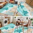 thumbnail image 6 of Summer Beaches Washable Area Rugs 3'x5', Gradient Green Ocean Sea Turtle Starfish Coastal Coral Low Pile Throw Living Room Rug Non-Slip Sturdy Edge Binding Carpet for Indoor Entryway Bedside Kitchen, 6 of 9