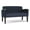 Midnight-Batik, variant on Belmont Lounge Lobby Reception Waiting Loveseat / Black Steel Legs / Navy Blue