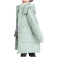 thumbnail image 4 of Chaqueta de invierno de algodón para mujer, con capucha, manga larga, informal, con bolsillos laterales y capucha., 4 of 4