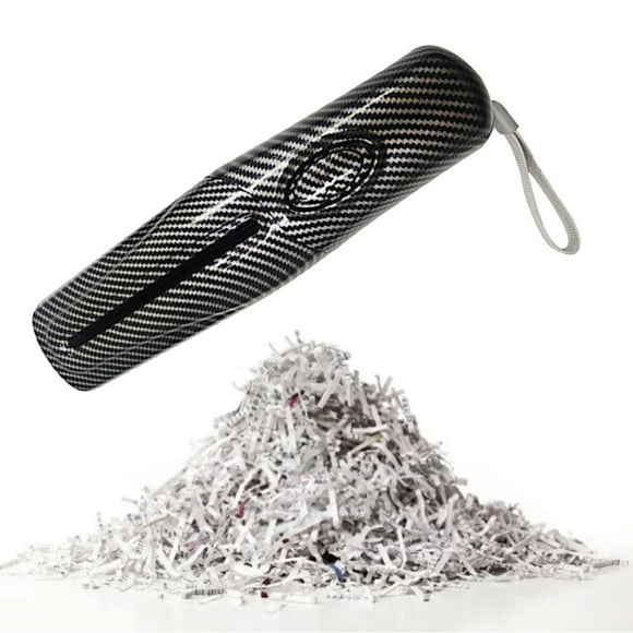 USB Paper Shredder, Steel Blade Small Paper Shredder Space Saving Carbon Fiber Color for Home