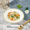 thumbnail image 2 of 50PCS Plastic Bowls with Gold Rim-12oz disposable Soup Bowls, Christmas Thanksgiving Premium Dessert Salad Bowl for Wedding/Party, 2 of 7