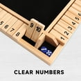 thumbnail image 5 of GSE Games & Sports Expert 4-Player 10 Numbers Wooden Shut the Box Dice Board Game with 8 Dices. Classic Tabletop Version of Popular English Pub Game - Natural Wood, 5 of 8