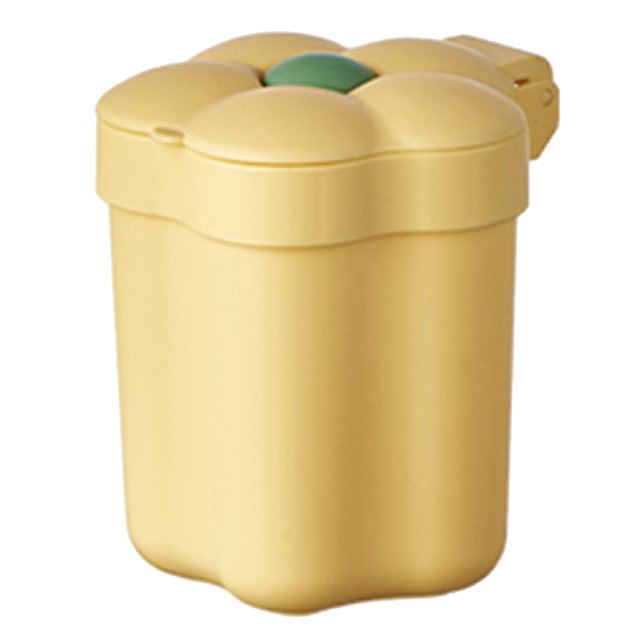 Desktop Trash Can with Lid, Large Opening Plastic Flower Shape Desktop Trash Bin Mini Paper Storage Basket for Home Office Gift