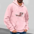 thumbnail image 2 of Wyobmus Flight U.S. Flag Hoodies for Men Casual Printed Sweatshirt Lightweight Long Sleeve Sport Pullover With Pocket Drawstring Workout B-Pink, 2 of 3